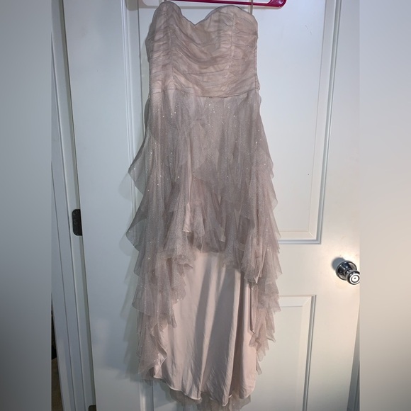 Strapless Formal Dress, size 9, sparkly off pink/champagne, cream color. - Picture 2 of 10
